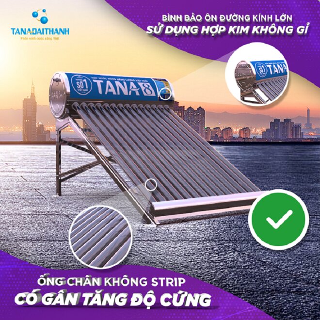 Máy nước nóng NLMT Tân Á GOLD 160L