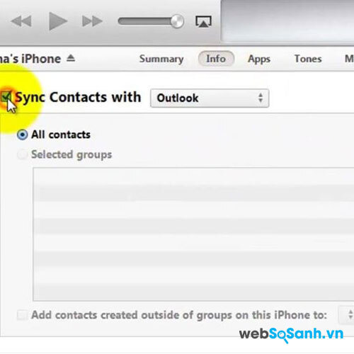 sync outlook contact groups to iphone