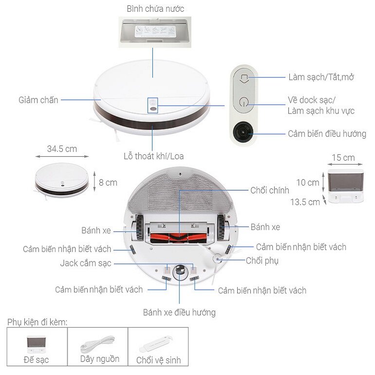 Robot hút bụi lau nhà Xiaomi Vacuum Mop 2 Lite