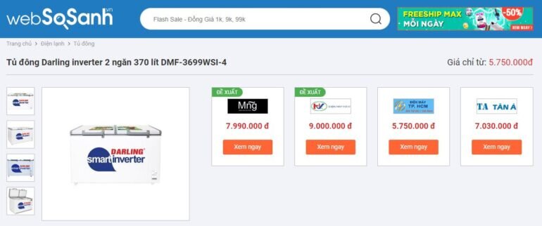 tủ đông Darling DMF-3699WSI-4