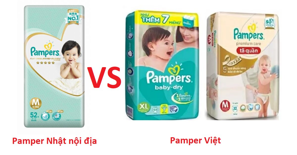 3 cách phân biệt bỉm Pamper Nhật và Pamper Việt Nam thật đơn giản