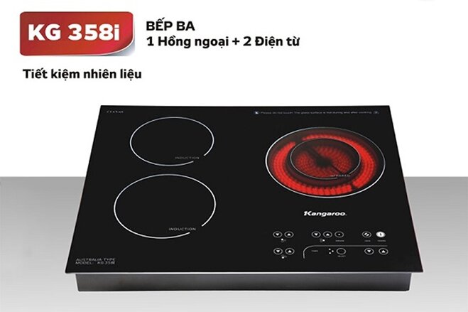 Bếp hồng ngoại âm 3 vùng nấu Kangaroo KG358I