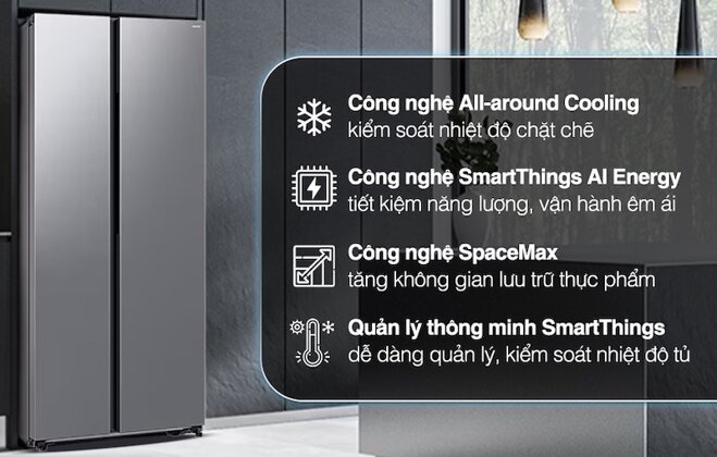 Đánh giá chi tiết tủ lạnh Samsung Inverter 583 lít RS57DG400EM9SV