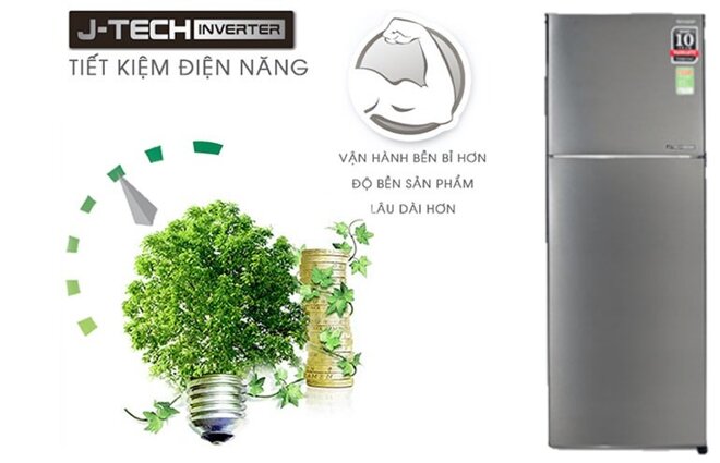 Công nghệ J-Tech Inverter được ứng dụng trên tủ lạnh Sharp SJ-X252AE-DS giúp tiết kiệm điện năng