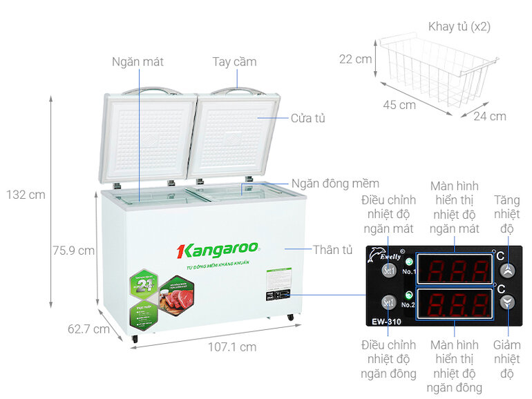 Tủ đông mềm Kangaroo 192 lít KG 268DM2