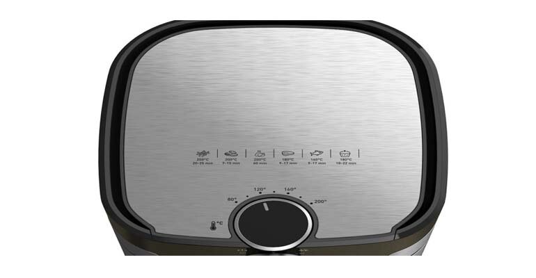 Tefal EY501D có thể điều chỉnh nhiệt độ và thời gian vô cùng tiện lợi Nồi chiên không dầu kiêm nướng Tefal EY501D