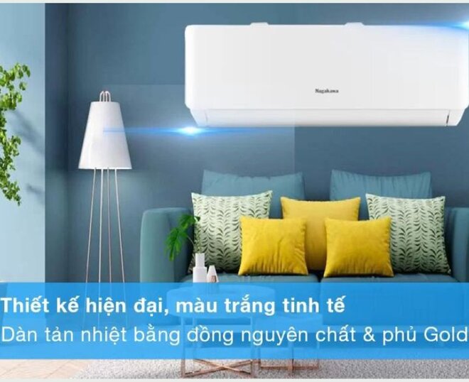 Màu trắng tinh tế của điều hòa Nagakawa NIS-C09R2T28