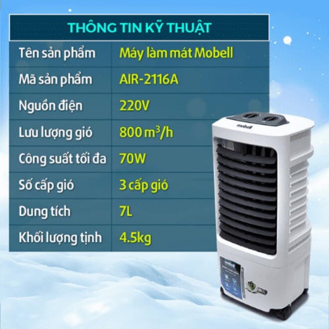 quạt điều hòa mobell air-2116a