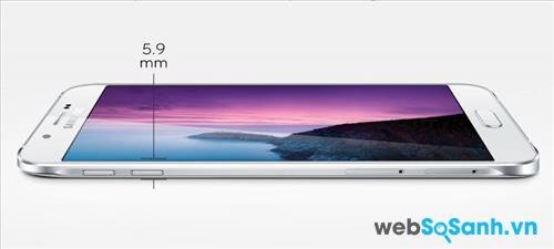 Galaxy A8 là chiếc smarphone mỏng nhất của Samsung