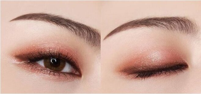 Phủ phấn mắt đồng màu lên đường kẻ eyeliner