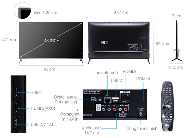 Cận cảnh chiếc tivi LG 43UJ652T