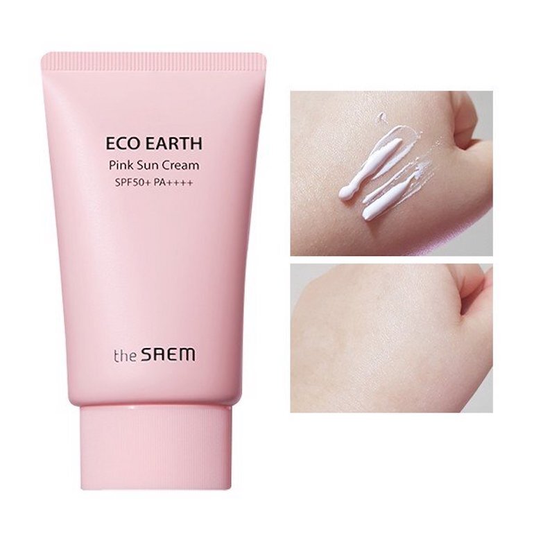 Kem chống nắng The Saem hồng ECO EARTH Pink Sun Cream SPF50+ PA++++