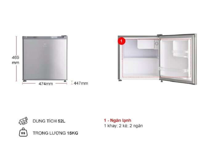 Tủ lạnh Electrolux mini 