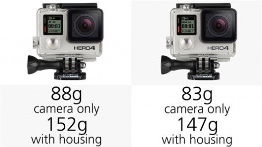 The new GoPro Hero4 cameras are slightly heavier than their predecessors