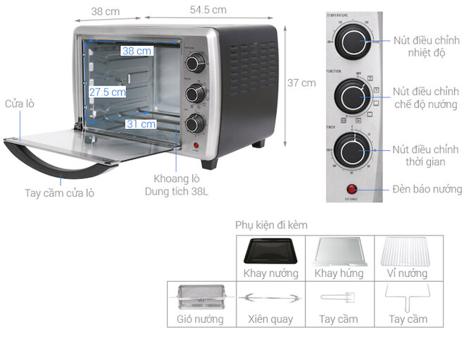 Lò nướng điện Electrolux EOT38MXC