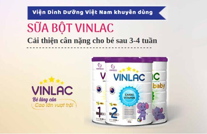 Vinlac Baby - sữa được Viện dinh dưỡng khuyên dùng cho các bé đang trong tình trạng thấp còi, chậm lớn.