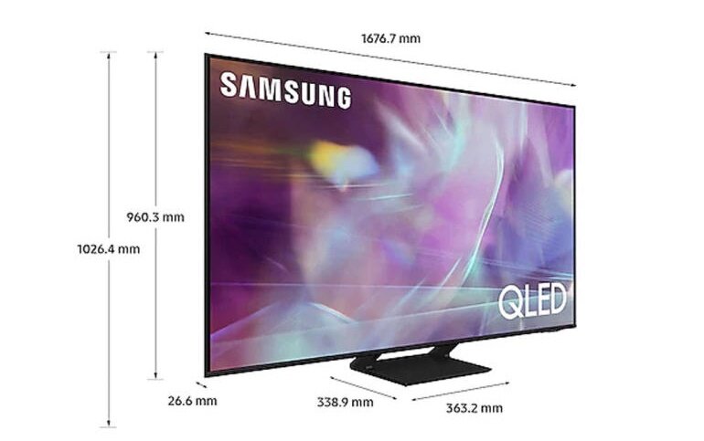 Thiết kế cực kỳ mỏng của chiếc tivi Samsung QLED 75 inch 75Q60A này gây ấn tượng mạnh với mọi khách hàng khi vừa nhìn vào