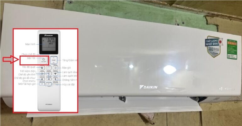 Cách bật/tắt điều hòa Daikin 1 chiều FTKF60XVMV 