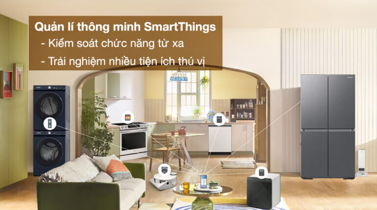 Samsung RF59C700ES9/SV là tủ lạnh Hàn Quốc có điều khiển thông minh qua SmartThings
