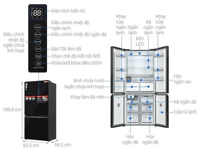 Tủ lạnh Toshiba Inverter 515 lít GR-RF665WIA-PGV(22)-XK công nghệ làm lạnh vượt trội, tiết kiệm điện