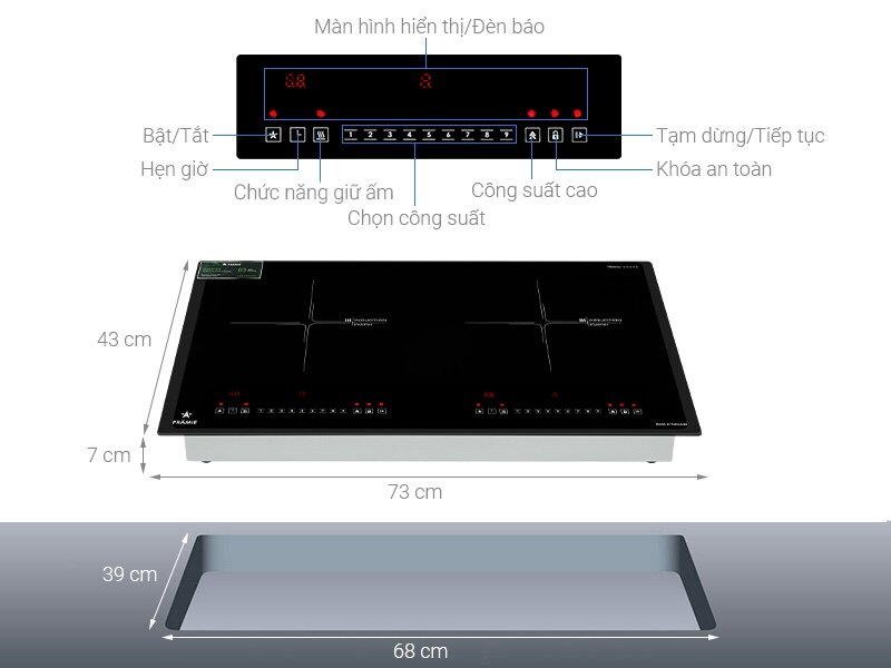 Bếp từ đôi Pramie PRTH-A2