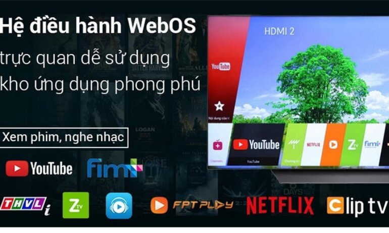Hệ điều hành WebOS trên Smart Tivi LED LG 65 inch 65UM7400PTA, 4K UHD mang đến kho ứng dụng đa dạng