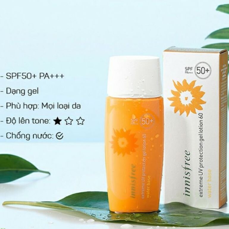 Gel chống nắng trong suốt Innisfree Extreme UV Protection Gel Lotion 60 Water Base
