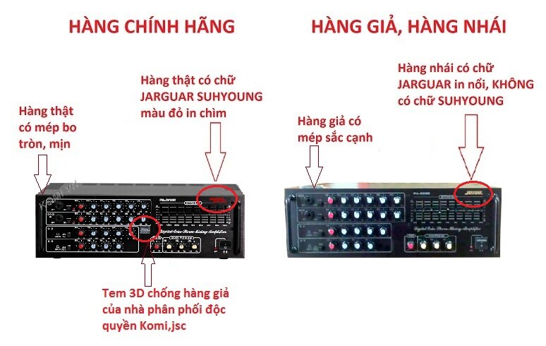 Dấu hiệu giúp bạn nhận biết được Amply Jarguar Suhyoung chính hãng