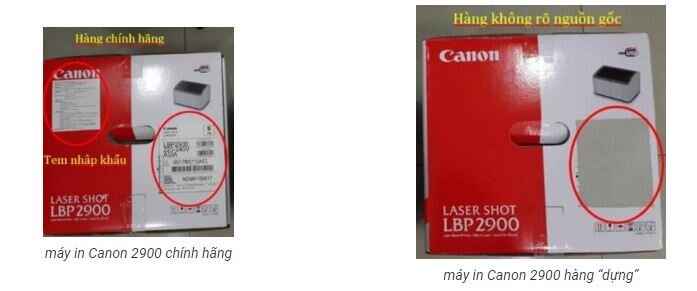 Phân biệt máy in canon 2900 hàng thật và hàng 