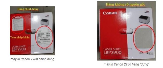 Phân biệt máy in canon 2900 hàng thật và hàng 