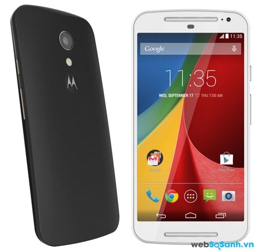 Thiết kế vát với vỏ nhám giúp khắc phục độ dày của Moto G 2014