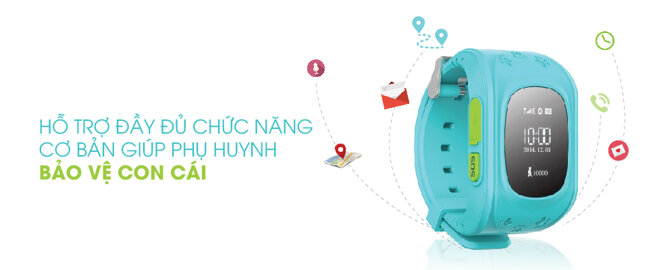 đồng hồ thông minh trẻ em GPS Y2 nhiều tính năng an toàn cho trẻ nhỏ