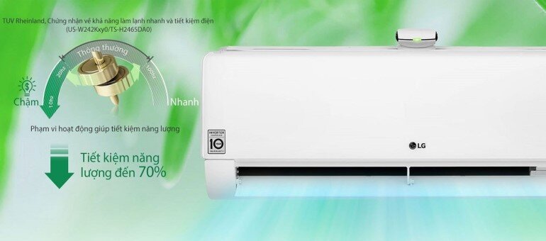 Công nghệ Inverter giúp điều hòa LG 9000 1 chiều tiết kiệm điện năng hiệu quả