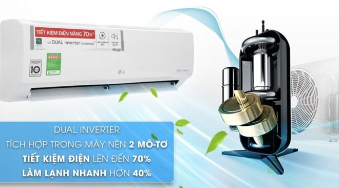 điều hòa lg 9000btu 1 chiều inverter