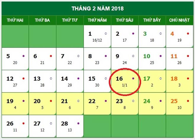 tết nguyên đán 2018