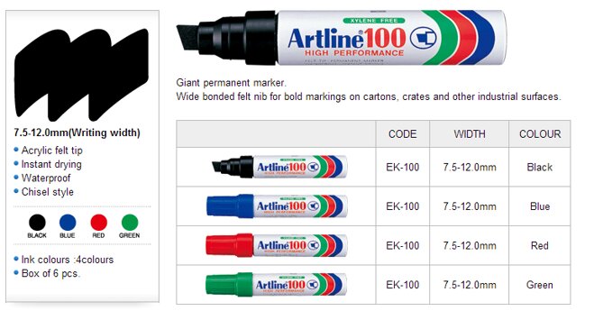 Bút lông dầu ngòi lớn Artline EK-100