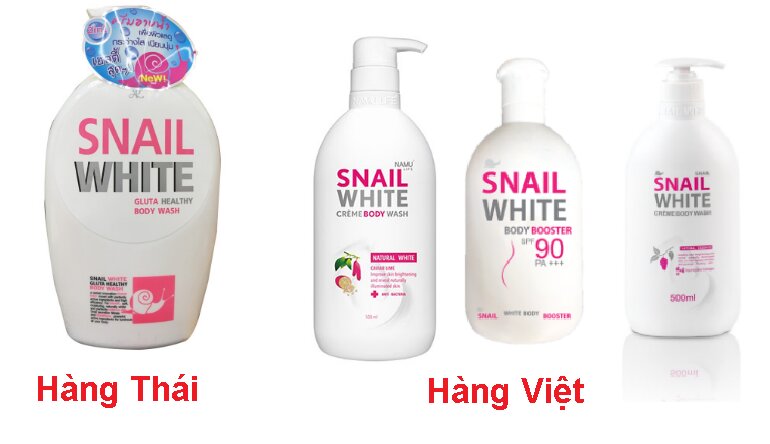 Phân biệt sữa tắm Snail White Thái và Việt