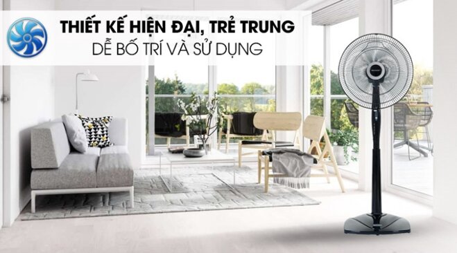 Quạt đứng Sharp PJ-S40RV: Công suất 50W tạo gió mạnh mẽ, đầy đủ tính năng!