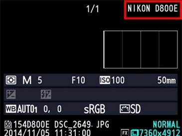 Nikon D800E counterfeit check