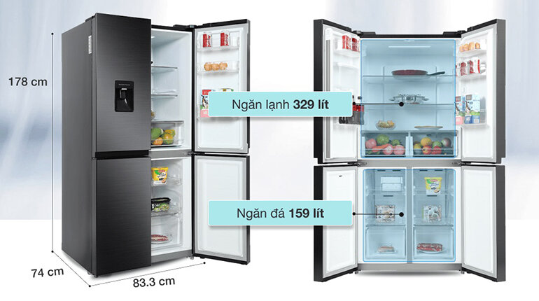 Tủ lạnh Samsung 4 cánh 488 lít RF48A4010B4/SV