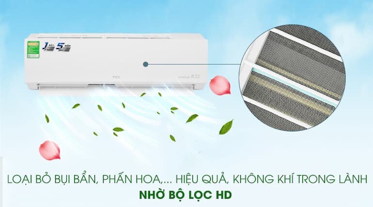 khả năng lọc không khí điều hòa 1.5hp TCL TAC-13CSD/XA66