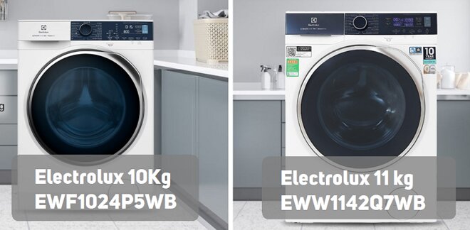 So sánh máy giặt Electrolux 10Kg EWF1024P5WB và Electrolux 11kg EWW1142Q7WB