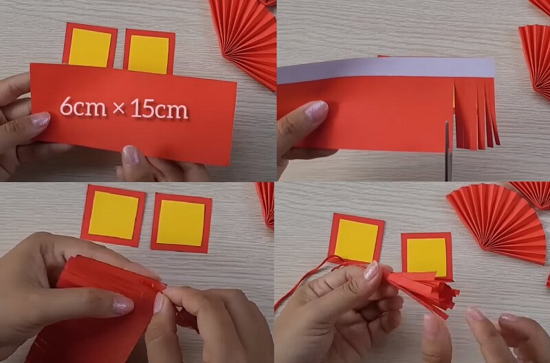 cách làm đồ treo cây mai bằng giấy đơn giản