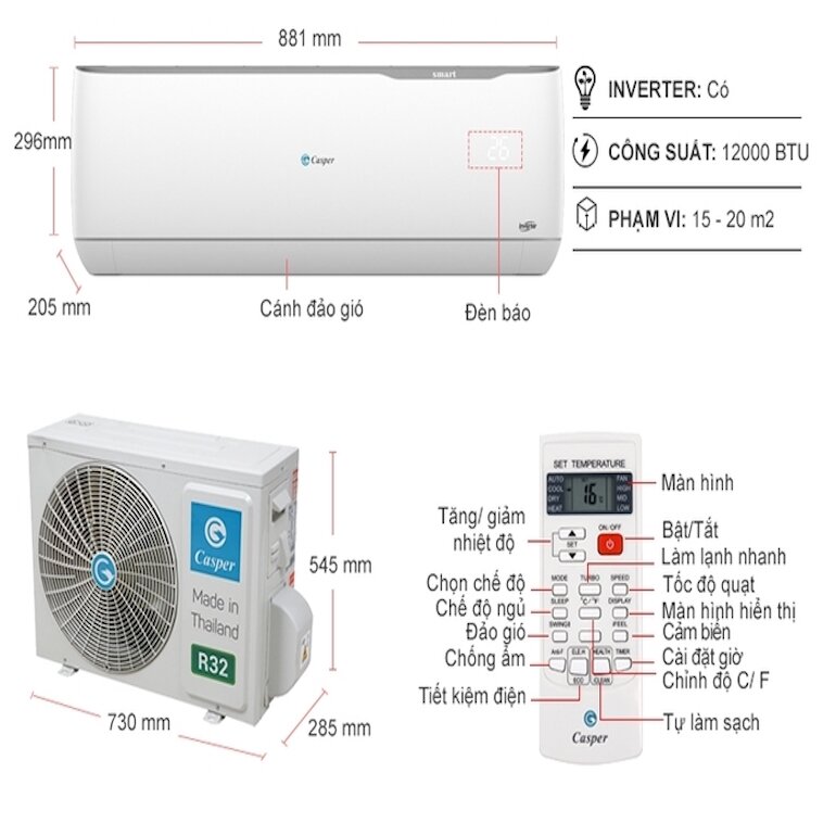 Top điều hoà Casper 12000 tốt nhất 2022