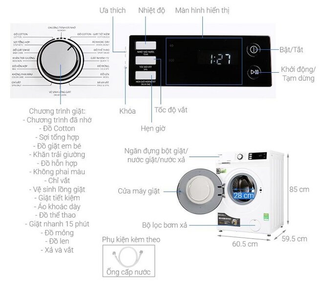 Máy giặt Toshiba Inverter 9,5kg TW-BK105S2V(WS)