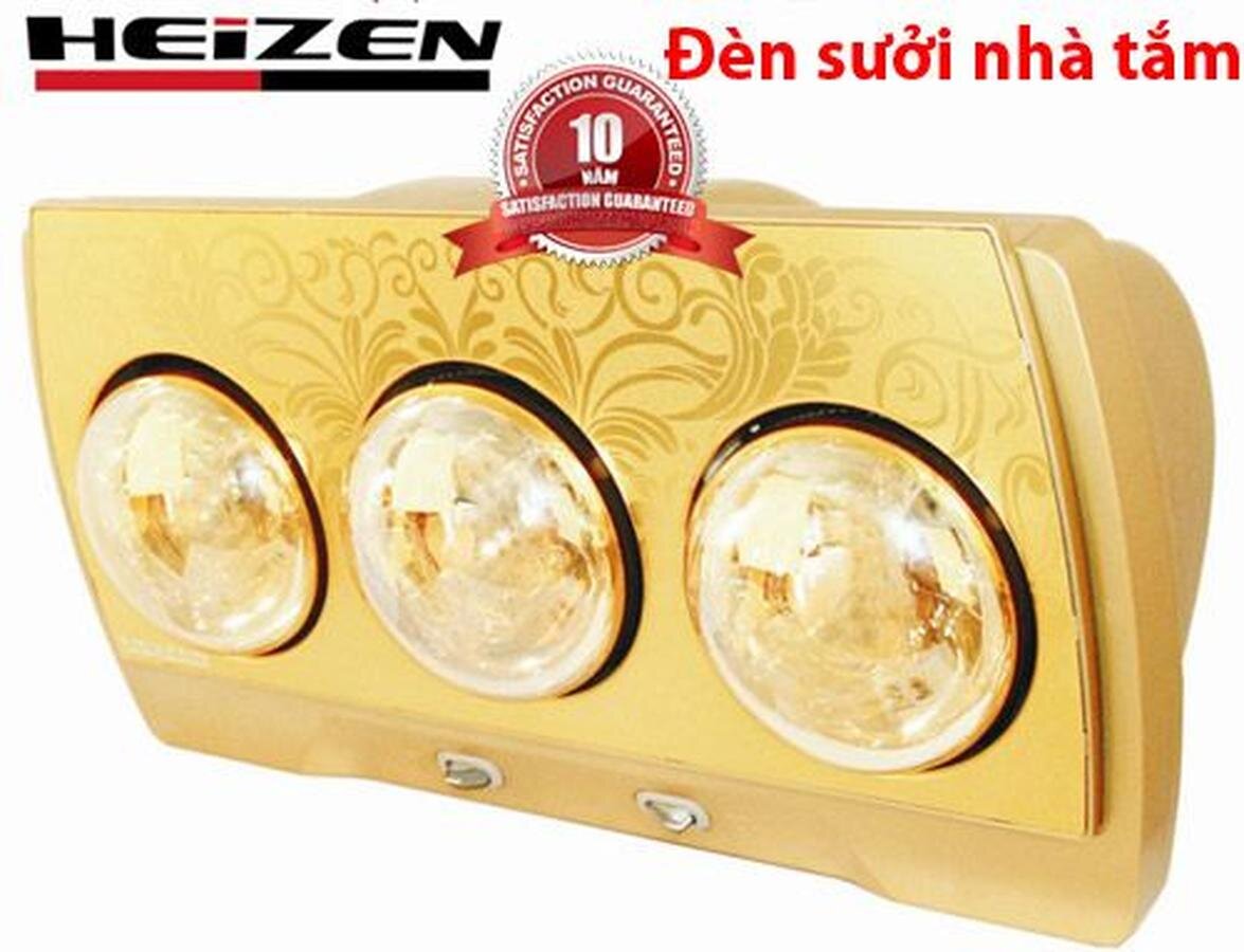  Đèn sưởi nhà tắm 3 bóng vàng Heizen HE-3BR