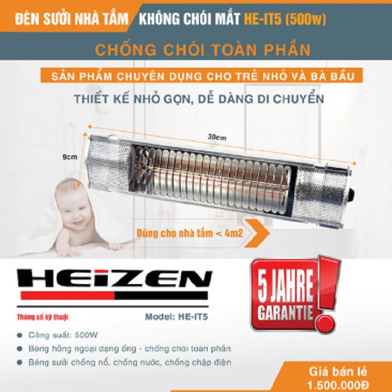 Đèn sưởi nhà tắm Heizen HE-IT5