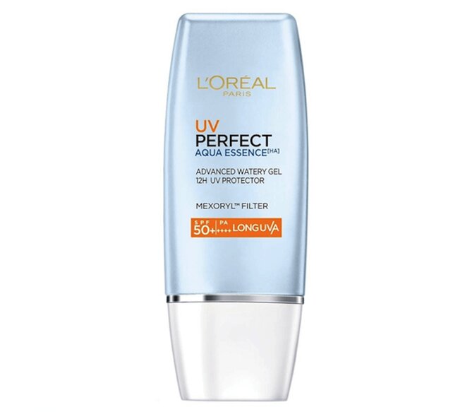 Kem chống nắng Loreal UV Perfect Aqua Essence màu xanh dương