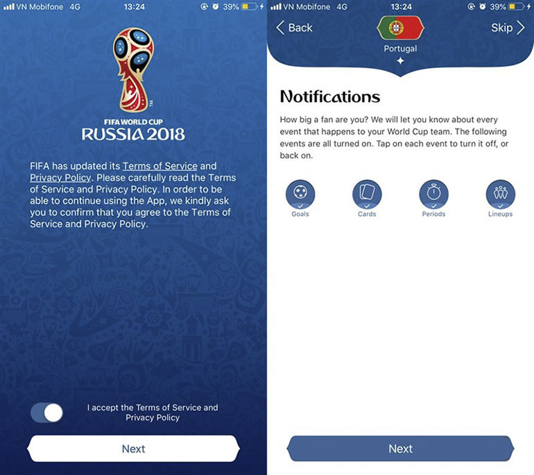 Cài đặt lịch thi đấu World Cup 2018 trên điện thoại iPhone