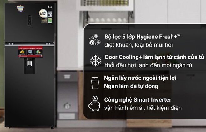 Đánh giá chi tiết tủ lạnh LG Inverter 394 lít GN-D392BLA